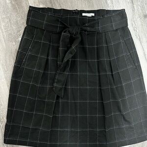 H&M Black Grid A-Line Skirt